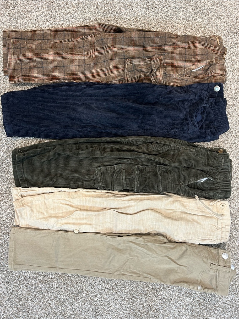 Mixed Boys Pants Bundle - Old Navy & HM Navy, Olive, Beige, Khaki, Brown